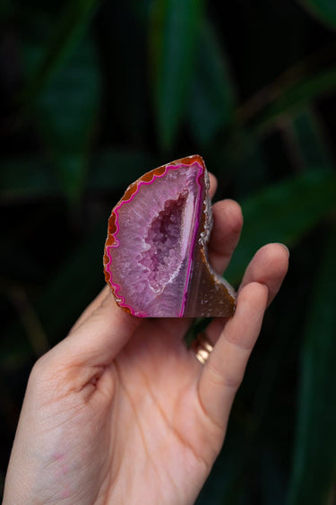Pink Agate Cave with Druzy